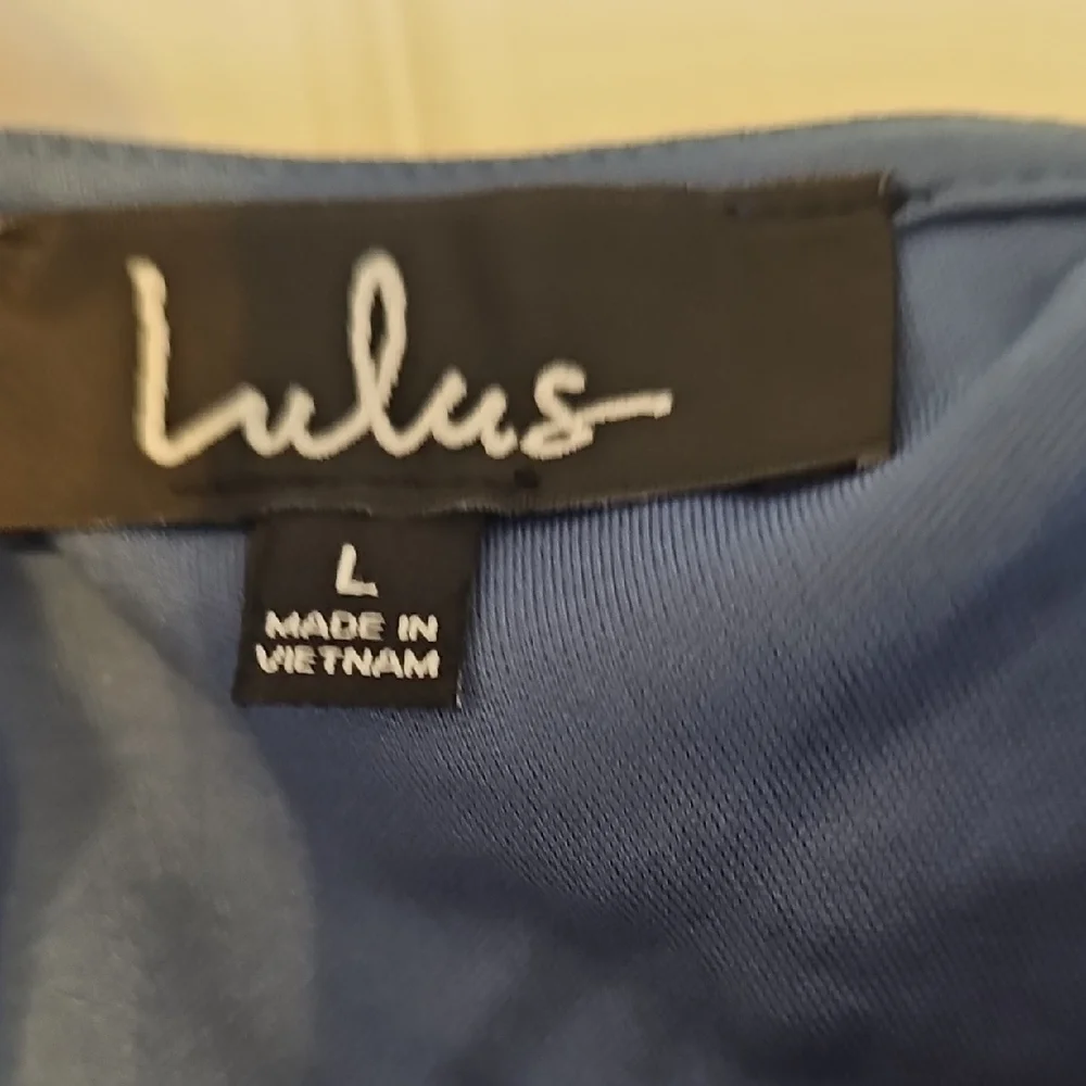 Lulu's Navy Leaf Print Long Sleeve Dress - Picture 2 of 6